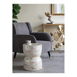 Приставной столик с мозаичным рисунком из раковин устриц Bone Inlay варинант исполнения - 8 | Loft Concept в Екатеринбурге