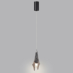 Подвесной светильник с черной металлической основой и рельефным плафоном Glass Pod варинант исполнения - 5 | Loft Concept в Екатеринбурге