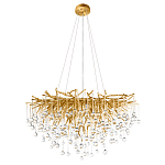 Люстра подвесная с прозрачными стеклянными подвесками в форме капель Диаметр 80 см Droplet Chandelier варинант исполнения - 12 | Loft Concept в Екатеринбурге