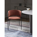 Стул полукруглый мягкий с буклированной обивкой Chair with Boucle Upholstery варинант исполнения - 3 | Loft Concept в Екатеринбурге
