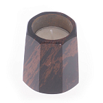 Подсвечник из натурального камня обсидиан со свечой Stone Candlestick варинант исполнения - 2 | Loft Concept в Екатеринбурге
