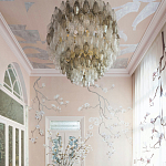 Обои ручная роспись в стиле Арт-деко Symphony Colourway SC-105 on Himalayan Rose silk dupion варинант исполнения - 2 | Loft Concept в Екатеринбурге