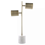 Настольная лампа золотистая на белом мраморном основании Streams of Light варинант исполнения - 2 | Loft Concept в Екатеринбурге