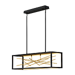 Люстра прямоугольная черного цвета с декором в виде ветвей в золотой отделке Hinkley варинант исполнения - 2 | Loft Concept в Екатеринбурге