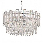 Круглая люстра с хрустальными подвесками на серебряном каркасе Gorgeous Crystal Light варинант исполнения - 3 | Loft Concept в Екатеринбурге