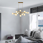 Люстра подвесная с белыми лампами в форме шара Flute варинант исполнения - 1 | Loft Concept в Екатеринбурге