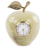 Часы настольные в виде яблока из натурального камня Оникс Stone Clock варинант исполнения - 1 | Loft Concept в Екатеринбурге