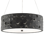 Люстра в форме цилиндра с чёрным фактурным абажуром Round Necklines варинант исполнения - 2 | Loft Concept в Екатеринбурге