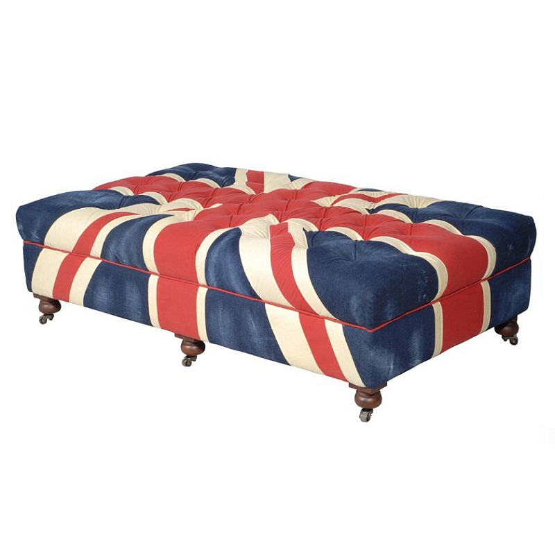 Пуф Poof Union Jack velvet Красный Белый Синий в Екатеринбурге | Loft Concept 