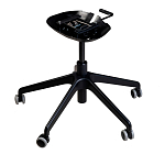 Стул с мягкой бежевой обивкой из велюра и подъемно-поворотным механизмом на черных колесиках Harper Beige варинант исполнения - 3 | Loft Concept в Екатеринбурге