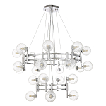 Люстра подвесная с двумя ярусами и 24-ю рельефными прозрачными плафонами из стекла Perforated Glass Bubbles варинант исполнения - 2 | Loft Concept в Екатеринбурге