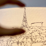 Настольная лампа с принтом на белом тканевом абажуре Roof Garden Lamp варинант исполнения - 3 | Loft Concept в Екатеринбурге