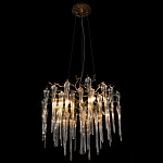 Люстра подвесная круглая в виде ветвей деревьев бронзового цвета с прозрачными подвесками-каплями Droplet Chandelier варинант исполнения - 2 | Loft Concept в Екатеринбурге