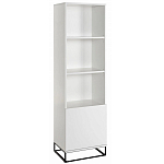 Стеллаж книжный белый с 3-мя открытыми полками и дверкой Strict Lines варинант исполнения - 1 | Loft Concept в Екатеринбурге