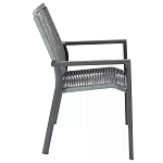 Стул темно-серый с высокой плетеной спинкой и сиденьем Braided Strength варинант исполнения - 2 | Loft Concept в Екатеринбурге