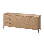 Тумба с 3-мя выдвижными ящиками и 2-мя дверцами из массива дуба Type oak L варинант исполнения - 1 | Loft Concept в Екатеринбурге