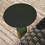 Дизайнерский круглый кофейный стол из металла с мраморным декором PANNA COTTA Coffee Table варинант исполнения - 4 | Loft Concept в Екатеринбурге