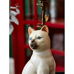 Подсвечник в виде кошки из фарфора с бронзовыми элементами Paradise Cat варинант исполнения - 8 | Loft Concept в Екатеринбурге