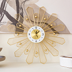 Часы настенные из металла в виде солнца с белым циферблатом Mirror Tower Clock варинант исполнения - 4 | Loft Concept в Екатеринбурге