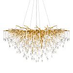 Люстра подвесная с прозрачными стеклянными подвесками в форме капель Диаметр 100 см Droplet Chandelier варинант исполнения - 1 | Loft Concept в Екатеринбурге