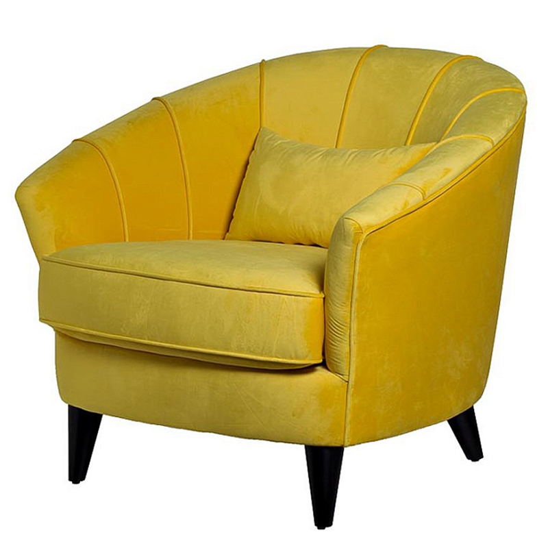 Amour Curved Back Velvet Chair Yellow Желтый в Екатеринбурге | Loft Concept 