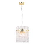 Подвесной светильник цилиндрической формы с текстурными стеклянными элементами Textured Glass Chandelier варинант исполнения - 3 | Loft Concept в Екатеринбурге