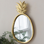 Зеркало овальной формы с золотистой рамкой и декоративной верхушкой в виде ананаса Pineapple Shine  варинант исполнения - 4 | Loft Concept в Екатеринбурге