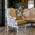 Кресло из массива бука бежевое с растительным орнаментом Raffael Beige Floral Armchair варинант исполнения - 7 | Loft Concept в Екатеринбурге