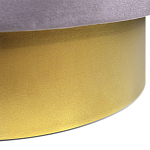 Пуф фиолетовый велюр на золотом металлическом основании Golden Belt варинант исполнения - 3 | Loft Concept в Екатеринбурге