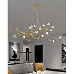 Люстра в виде золотой ветки с цветами Glass Flower Pendant Light варинант исполнения - 6 | Loft Concept в Екатеринбурге