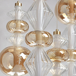 Люстра с плафонами из прозрачного и янтарного стекла в виде шаров и ромбов Gabriel Scott Luna варинант исполнения - 4 | Loft Concept в Екатеринбурге