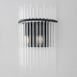 Бра со стеклянными прозрачными трубками и черным металлическим каркасом Nembus варинант исполнения - 3 | Loft Concept в Екатеринбурге