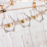 Люстра подвесная круглая с прозрачными хрустальными трубками и золотистым каркасом Диаметр 44 см Hexagon Tube Light варинант исполнения - 3 | Loft Concept в Екатеринбурге