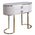 Консоль с белая овальная с мраморной столешницей Thoroughbass  варинант исполнения - 1 | Loft Concept в Екатеринбурге