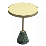 Кофейный столик с круглой зеркальной столешницей и мраморным основанием Stable Base варинант исполнения - 1 | Loft Concept в Екатеринбурге