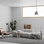 Стол журнальный бежево-серый из 3-х частей со столешницами в виде геометрических элементов MUND SIDE TABLE LIGHT MOCHA варинант исполнения - 2 | Loft Concept в Екатеринбурге