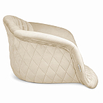 Барный стул со спинкой и подлокотниками на 4-х деревянных ножках Кремовый Велюр Ava Charm варинант исполнения - 3 | Loft Concept в Екатеринбурге