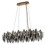 Люстра подвесная с овальными подвесками из стекла дымчатого цвета Harlow Crystal Round варинант исполнения - 1 | Loft Concept в Екатеринбурге