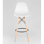 Пластиковый барный стул на ножках из массива бука Eames White варинант исполнения - 5 | Loft Concept в Екатеринбурге