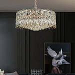 Люстра круглая с хрустальными подвесками на золотистом каркасе Roul Crystal Light варинант исполнения - 12 | Loft Concept в Екатеринбурге