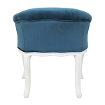Кресло низкое в стиле прованс Louis French Armchair white and blue velour варинант исполнения - 2 | Loft Concept в Екатеринбурге