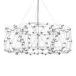 Люстра с тонкой металлической конструкцией цвета хром Quasar варинант исполнения - 2 | Loft Concept в Екатеринбурге