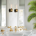 Бра для ванных комнат с прозрачным стеклянным плафоном в форме цилиндра Hinkley варинант исполнения - 17 | Loft Concept в Екатеринбурге