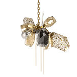 Люстра подвесная со стеклянными плафонами из дымчатого и золотистого с тремя вертикальными подвесками Gilded Mirage  варинант исполнения - 1 | Loft Concept в Екатеринбурге