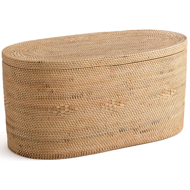 Плетеная овальная корзина с крышкой Shani Rattan Basket Бежевый Плетеная овальная корзина с крышкой Shani Rattan Basket Бежевый в Екатеринбурге | Loft Concept