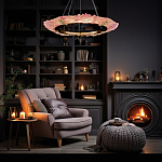 Люстра в форме кольца розовая Warm Pink Light варинант исполнения - 6 | Loft Concept в Екатеринбурге