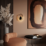 Бра с волнообразным стеклянным плафоном и вставкой из мрамора Liquid Stone варинант исполнения - 15 | Loft Concept в Екатеринбурге