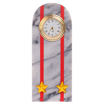 Часы погон МВД подарочные настольные из натурального камня Мрамор Military Clock варинант исполнения - 1 | Loft Concept в Екатеринбурге