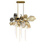 Люстра подвесная с 18-ю стеклянными плафонами с вертикальными подвесками Gilded Mirage  варинант исполнения - 2 | Loft Concept в Екатеринбурге