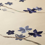 Обои ручная роспись Cherry Tree Original colourway on Stone Ochre dyed silk варинант исполнения - 2 | Loft Concept в Екатеринбурге